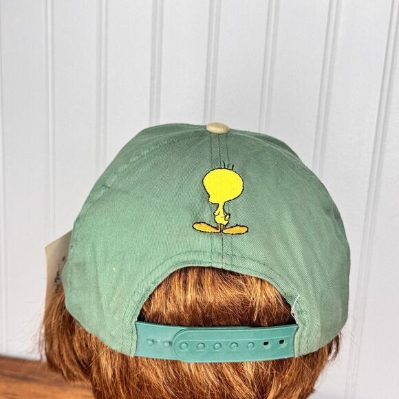 Six Flags 1997 Tweety Bird Vintage Hat Cap TM Warner Bros Looney Tunes 90’s Gree - Picture 4 of 12